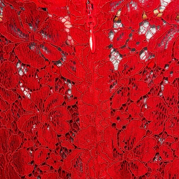 Eloquii Red A-Line Midi Dress with Bishop Sleeves - Picture 8 of 13